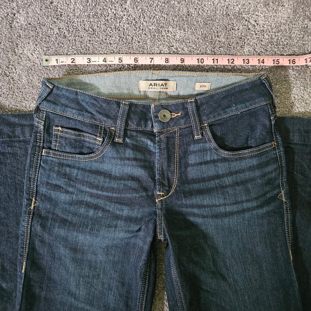 Ariat Women Perfect Rise Trouser Jeans Dark Wash Wide Leg Denim Size 27 S - Picture 6 of 9
